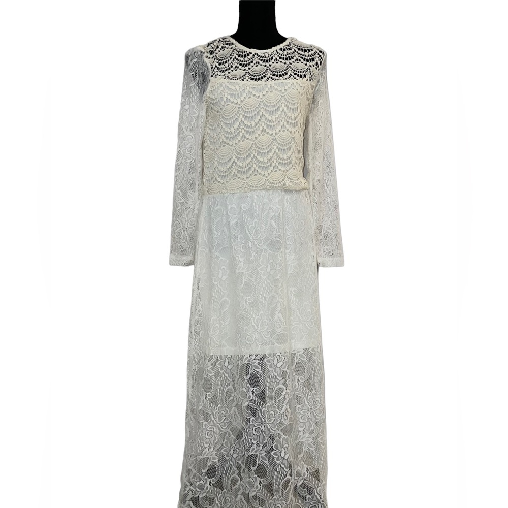 MB Design Multi Ivory Lace Maxi Pattern (M) [Polyester, Cotton] NWT